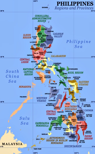 Map of the Philippines by Region