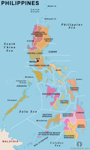 Map of the Philippines by Region